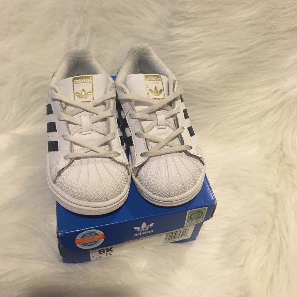 Authentic Adidas Navy Superstar Toddler Size 8